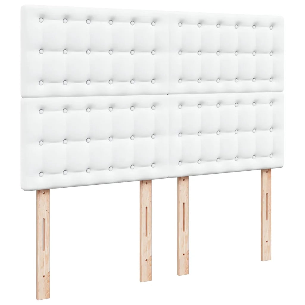 Struttura Letto Pouf con Materasso Bianco 140x190 cm Similpelle 3313002