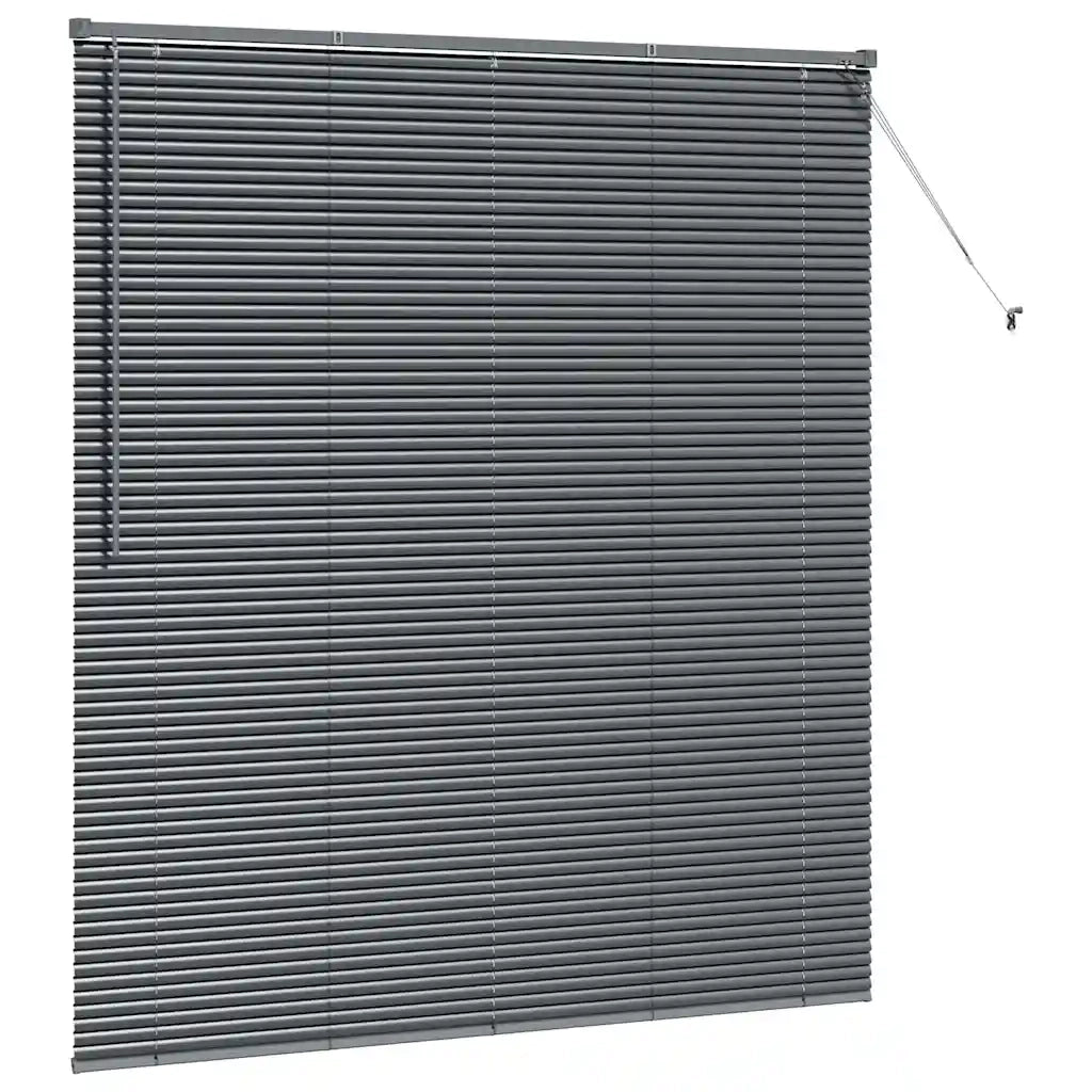 Tendaggi a Veneziana | Tenda a lamelle Grigio scuro 175 x 155 cm Alluminio