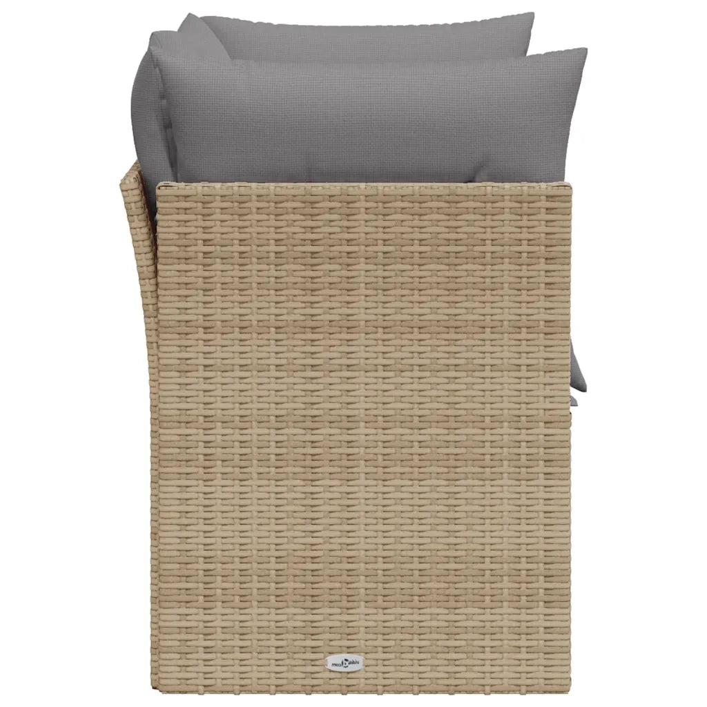 Divano da Giardino con Cuscini a 2 Posti-Sofa da Giardino-Divano da esterno Beige in Polyrattan 922404
