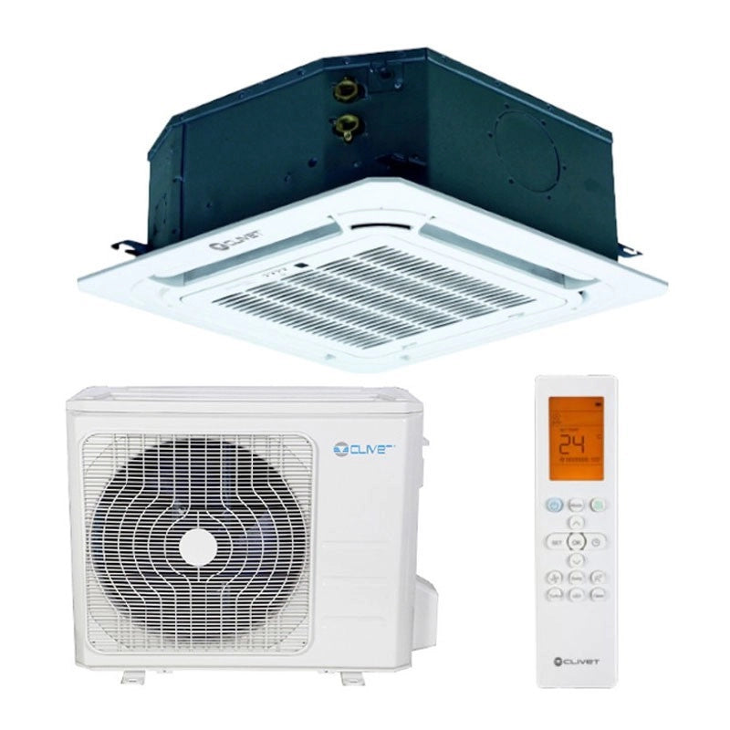 Climatizzatore Condizionatore a cassetta 950x950 Clivet Inverter serie BOX2 48000 btu Trifase IA3-XY 140T completo di griglia R-32 A++/A+ Wi-Fi Optional