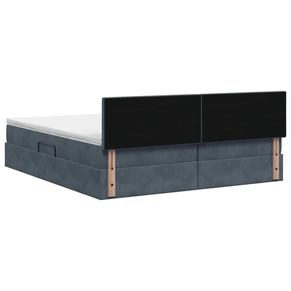 Letto con contenitore LED e materasso Grigio Scuro 200 x 200 cm 3459379