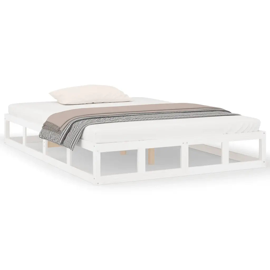 Giroletto-Struttura Letto Bianco 140x200 cm in Legno Massello 304542