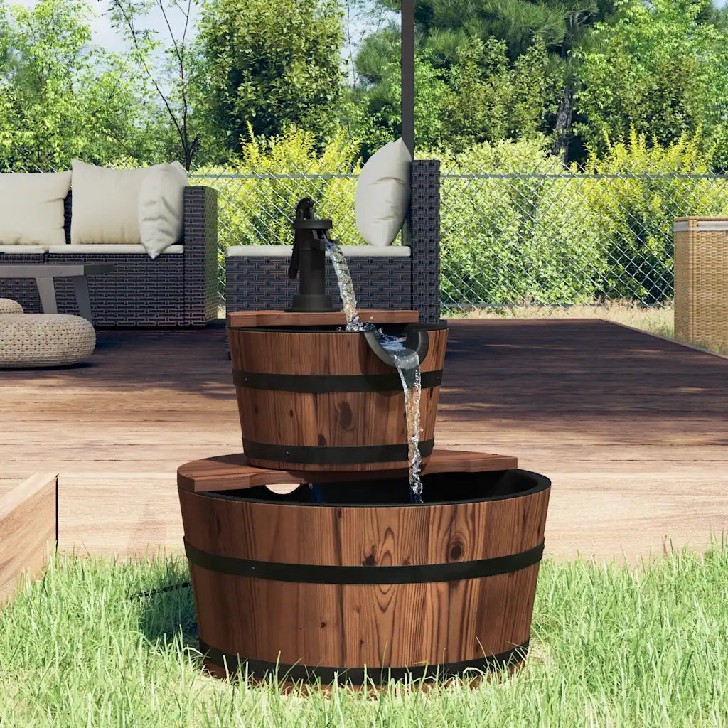 Fontana d'Acqua con Pompa 44,5x44,5x58 cm Legno Massello Abete CFW8790818