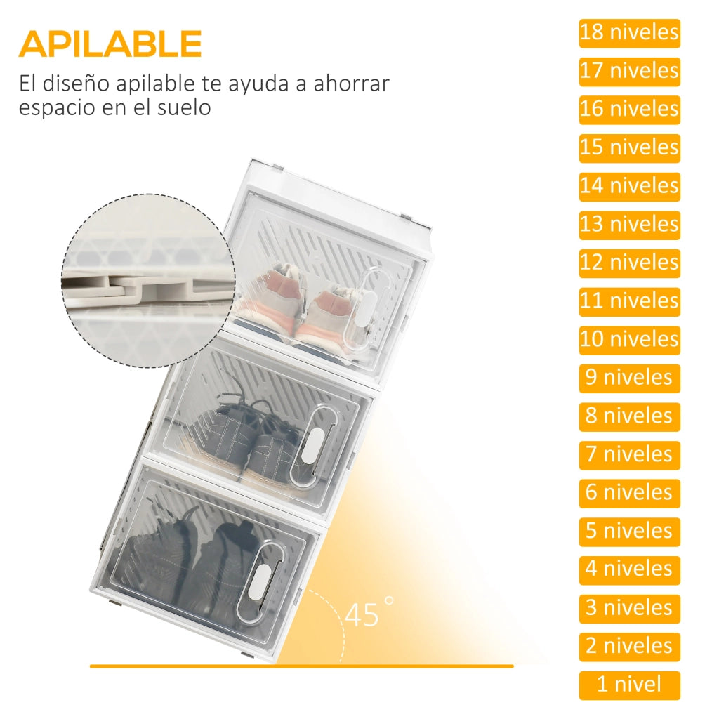 Armadio per scarpe modulare con ante magnetiche ¨C zephmum ¨C trasparente 28x36x21 cm