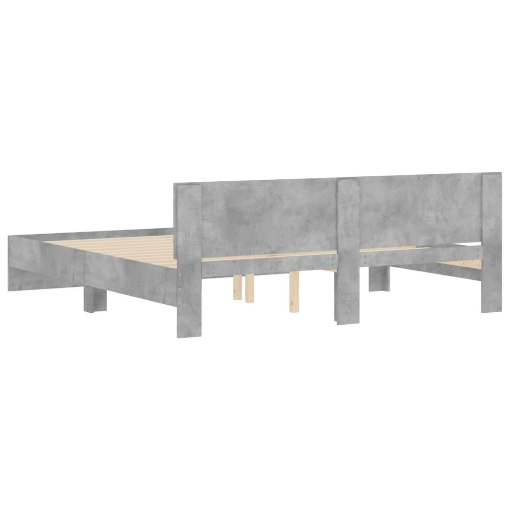 Letto matrimoniale | Letto per adulti | Giroletto con Testiera Grigio Cemento 180x200 cm