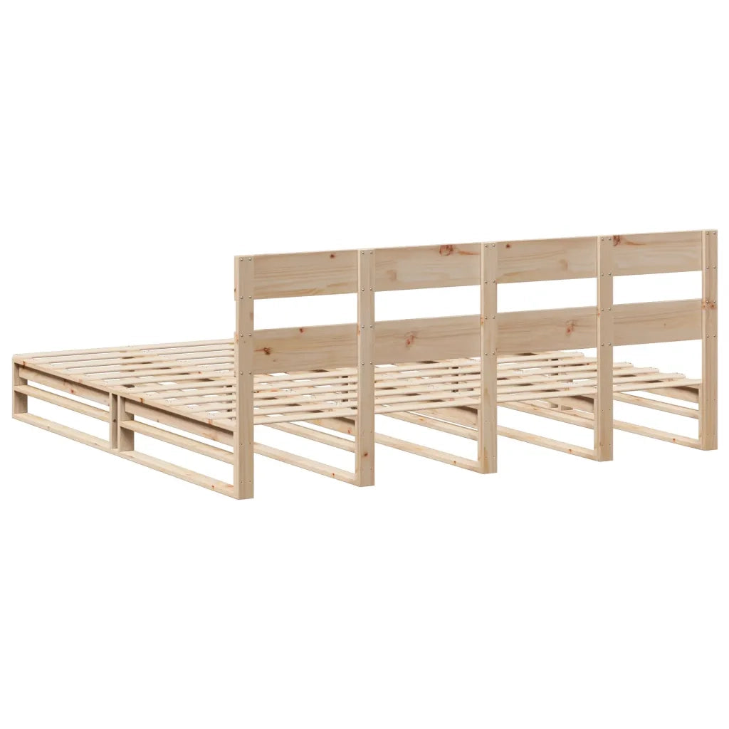 Letto matrimoniale | Letto per adulti | Letto senza Materasso 200x200 cm in Legno Massello di Pino