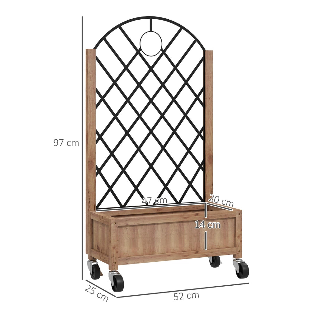 Set 2 Pezzi Letto Rialzato con Ruote e Griglia ¨C Minimal ¨C 52x25x97cm Marrone