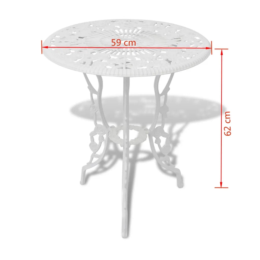 Set da Bistrot 3 pz in Alluminio Pressofuso Bianco 42165
