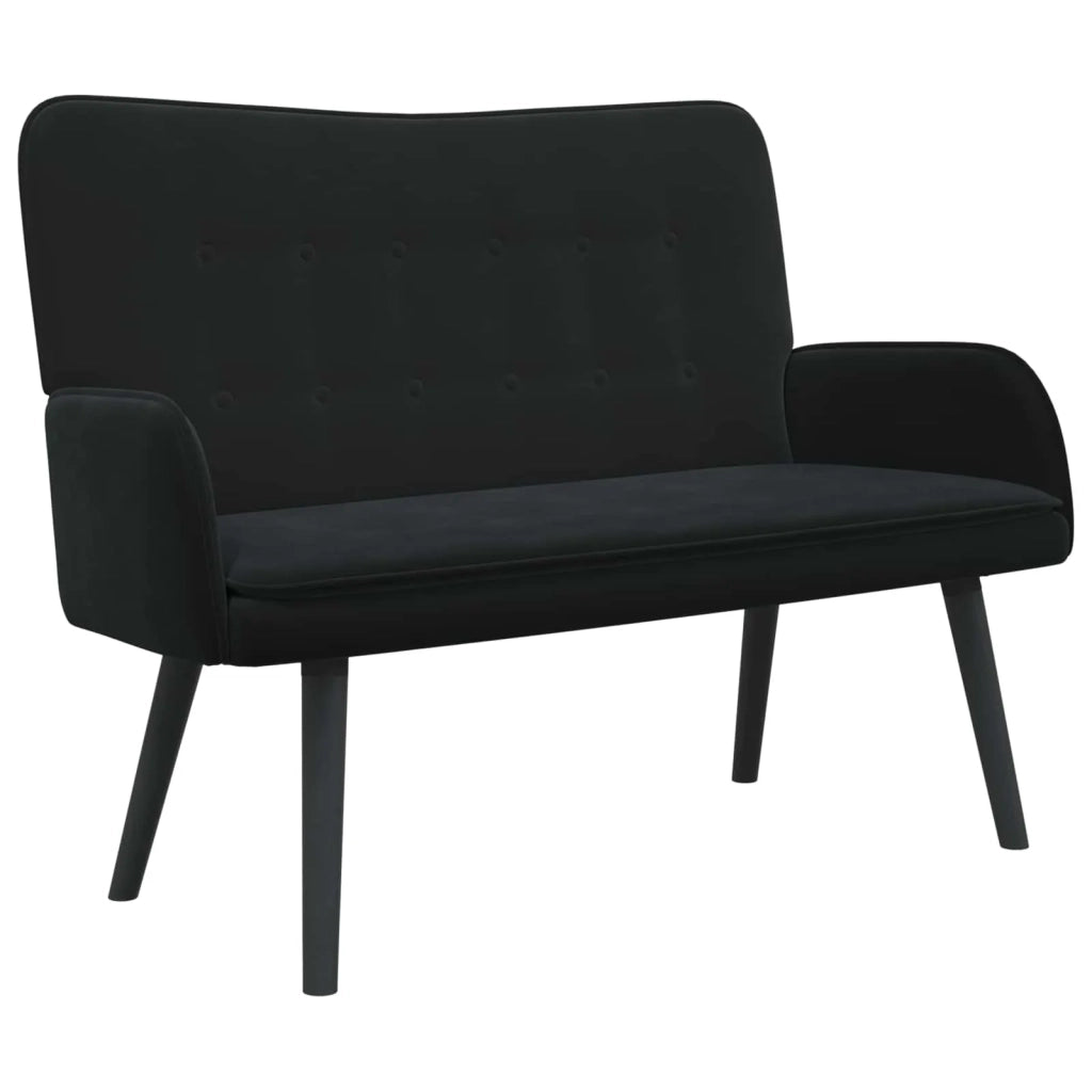Sofa a Due Posti Nero 115 x 61 x 87 cm Velluto 42028918