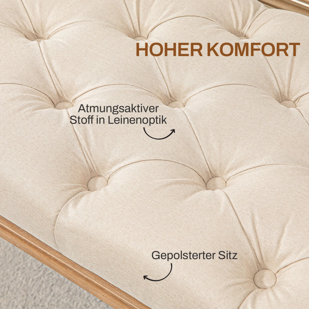 Letto imbottito con testiera ¨C Minimal ¨C 120x41x48cm, crema