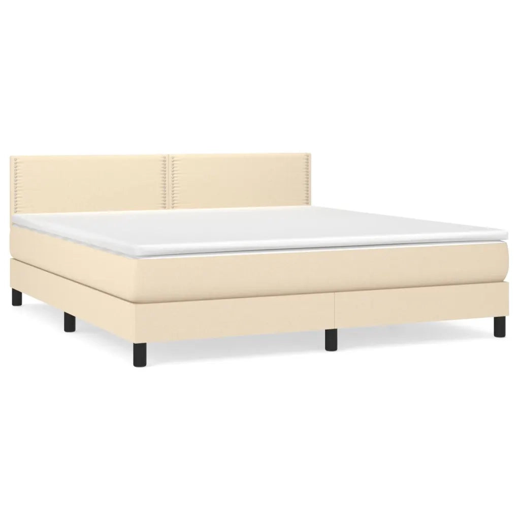 Giroletto a Molle con Materasso Crema 180x200 cm in Tessuto 3139998