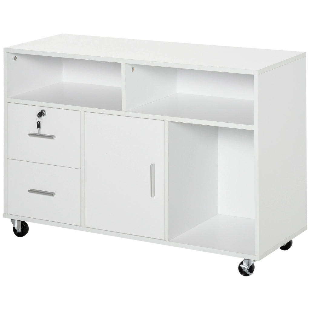 Scrivania con cassetti e scaffali ¨C Minimal ¨C Bianco 100x35x65 cm