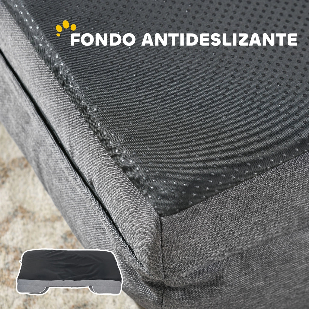 Cuccia per Cane e Gatto con Copertura Lavabile ¨C zephmum ¨C Grigio 91.5x68.5x16.5 cm
