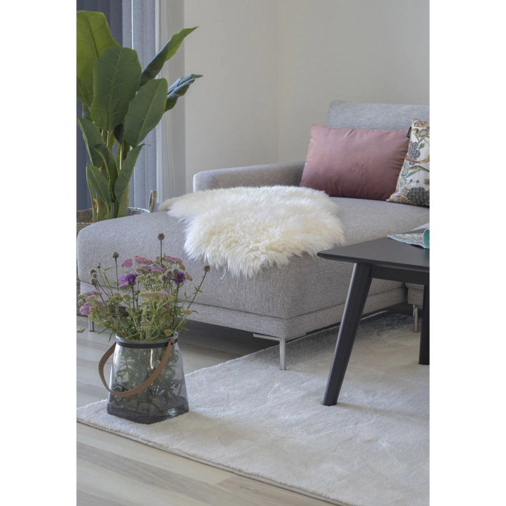 Tappeto Asimmetrico Lambskin, Bianco, Vera Pelle di Agnello, 85x50x5 cm