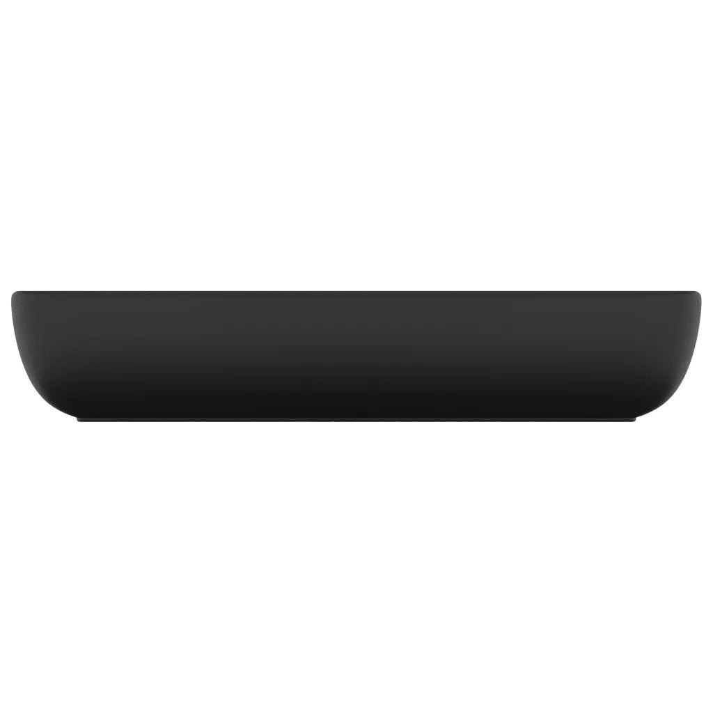Lavandino Lusso Rettangolare Nero Opaco 71x38 cm in Ceramica 146964