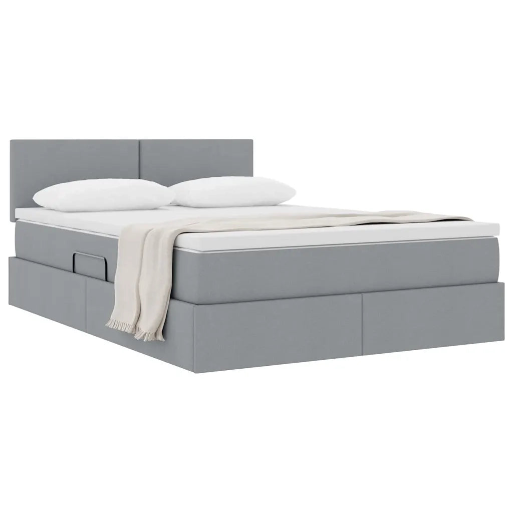 Letto con contenitore e materasso Grigio chiaro 140 x 190 cm 3370443