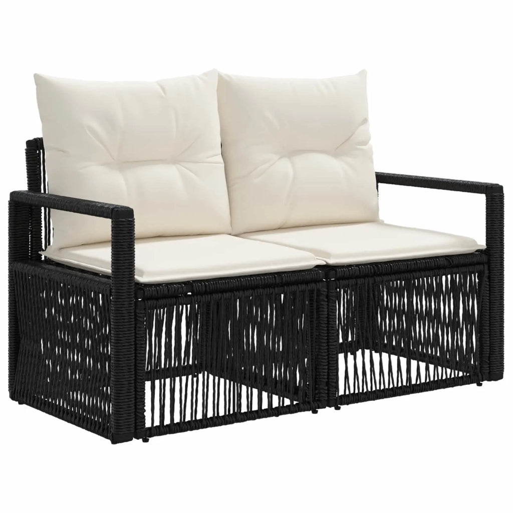 Set Divano da Giardino 7 pz 7-Numero di posti Nero polyrattan 3435811