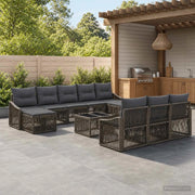 Set Divano da Giardino 11 pcs Grigio polyrattan 3436142