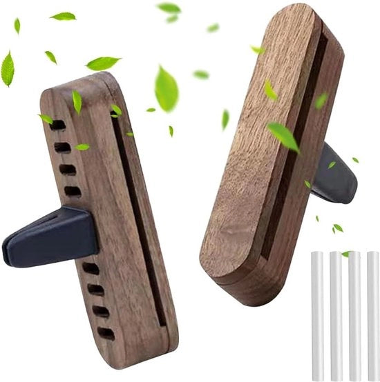 Diffusore automatico legno - 2 pezzi - diffusore di aria automatico con pannelli di rimpiazzo - diffusore di aromaterapia con oli essenziali.