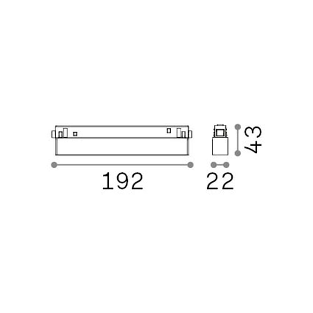 Supporto Lineare Binario On-Off Ego Alluminio Bianco 1 Led 7W 3000K Luce Calda