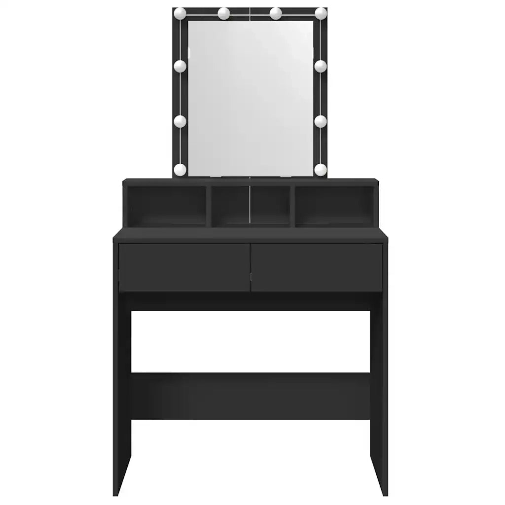 Toeletta | Tavolo da Trucco con LED Nera 80x41x144,5 cm