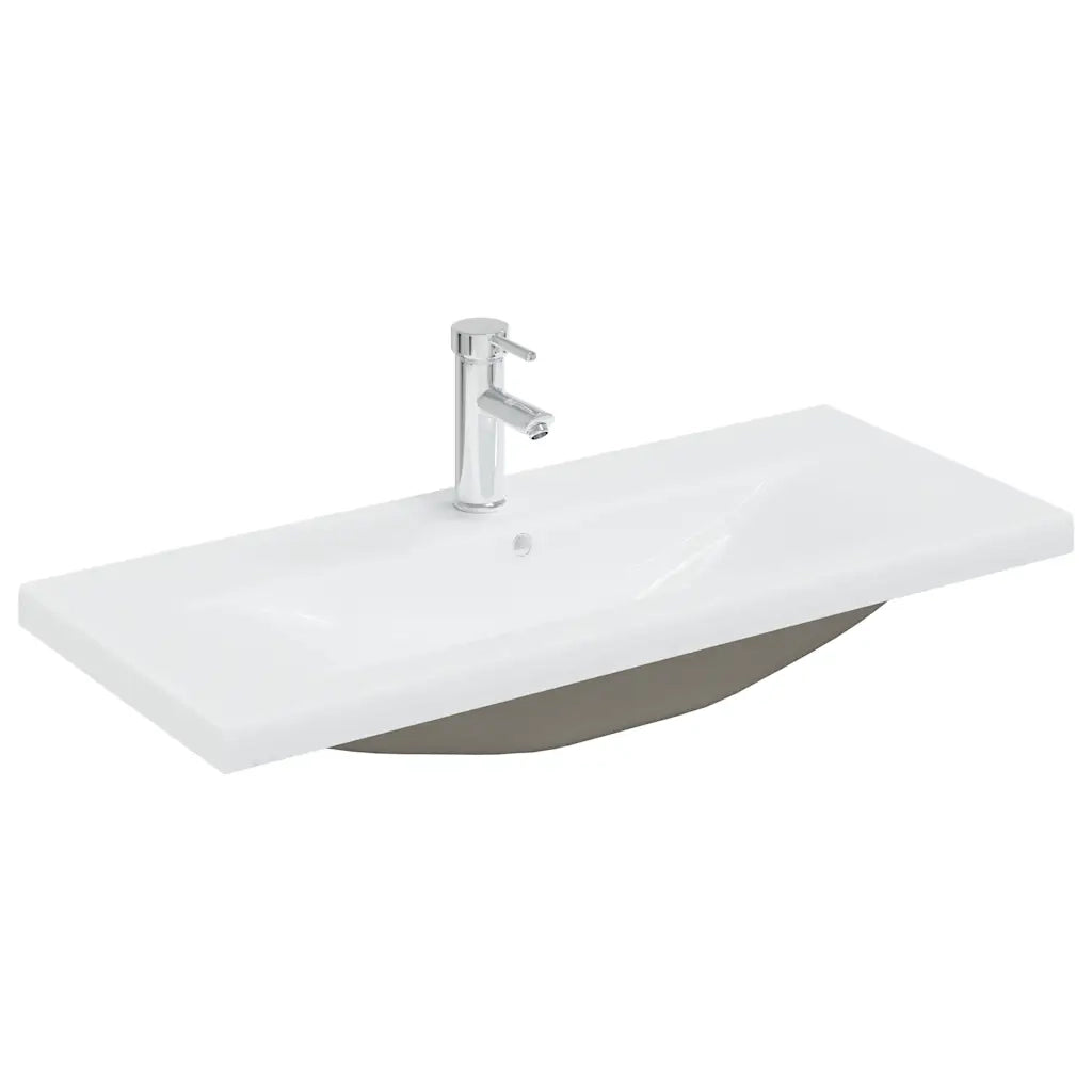 Mobile da Bagno con Lavabo Integrato e Rubinetto Grigio Cemento 3324891