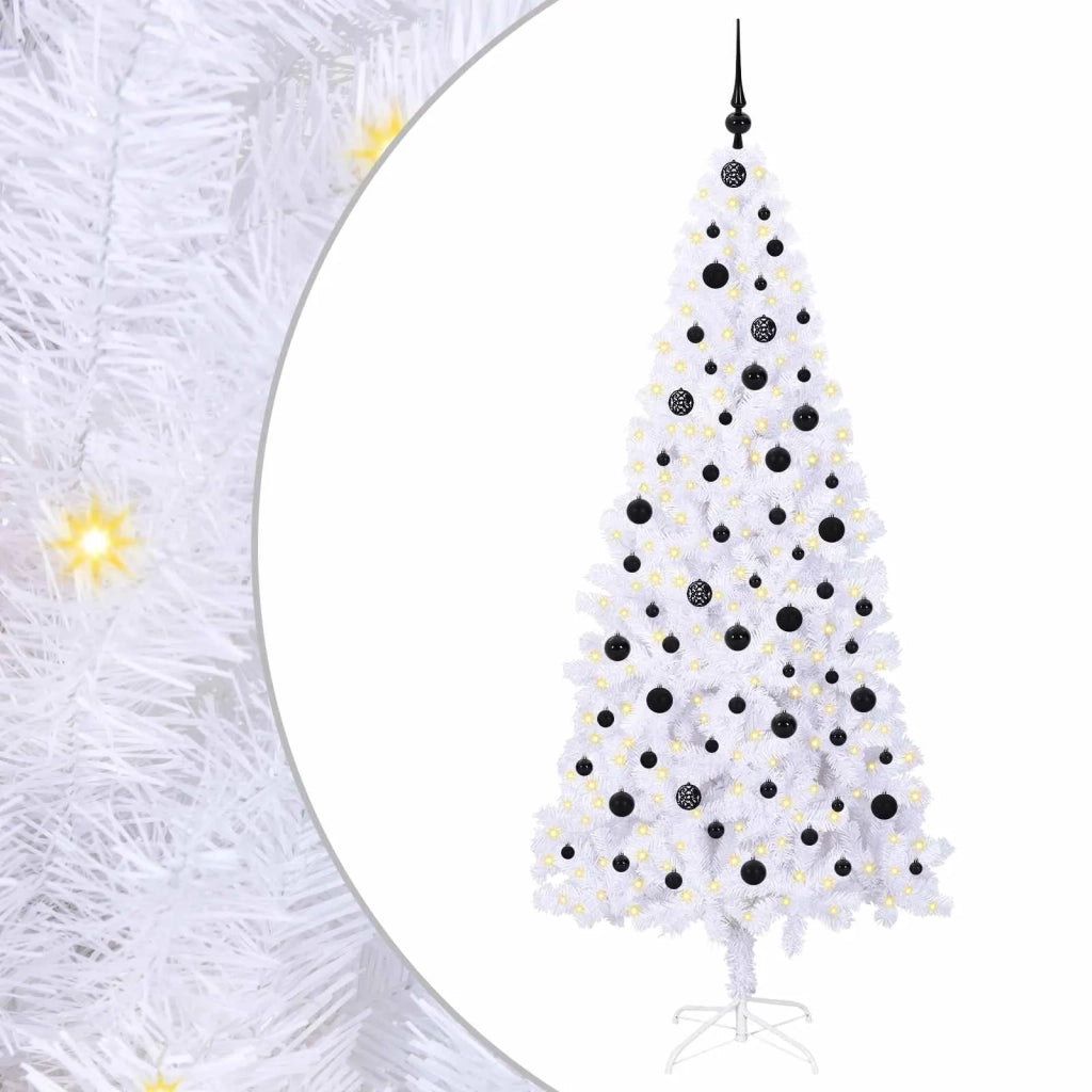 Albero di Natale | Decorazioni natalizie artificiale Bianco 210 cm PVC e Acciaio