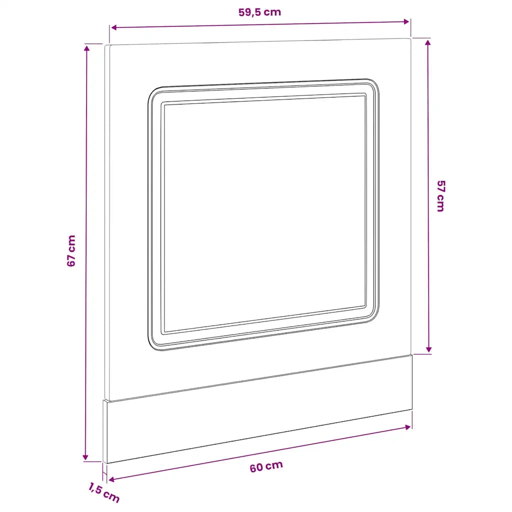 Pannello Lavastoviglie Kalmar Bianco Lucido 60x1,5x57 cm