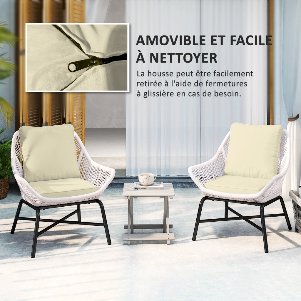 Set 2 cuscini per divano con schienale ¨C Xylo ¨C tessuto crema interno esterno