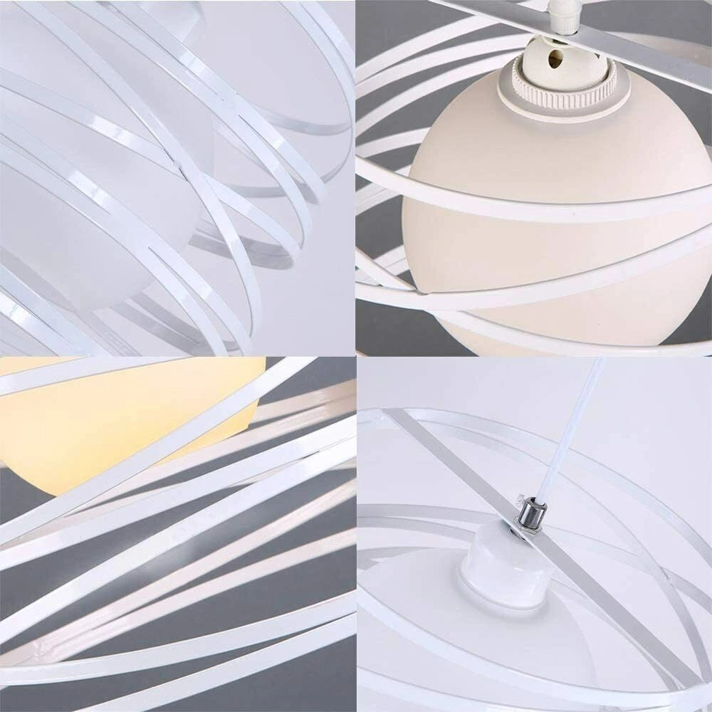Lampadario a Sospensione Moderno con Paralume fasce in Metallo Ferro Intrecciate calda 3000k bianco