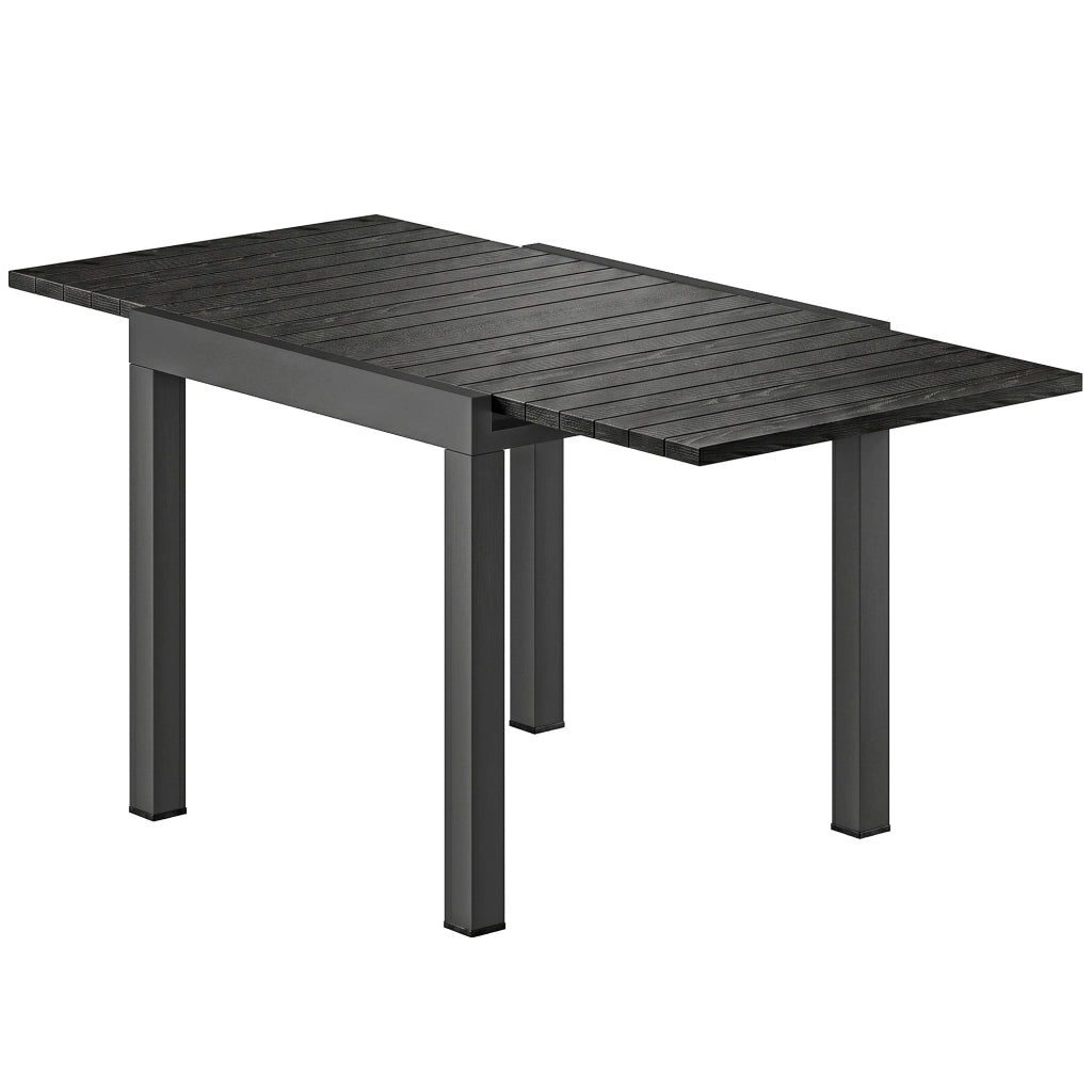 Tavolo da Giardino Allungabile ¨C Minimal ¨C Nero, Alluminio, 80/160x80x75 cm