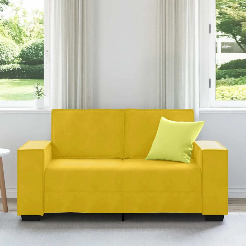 Divano a 2 Posti giallo 160x78x84 cm in Velluto 4105016