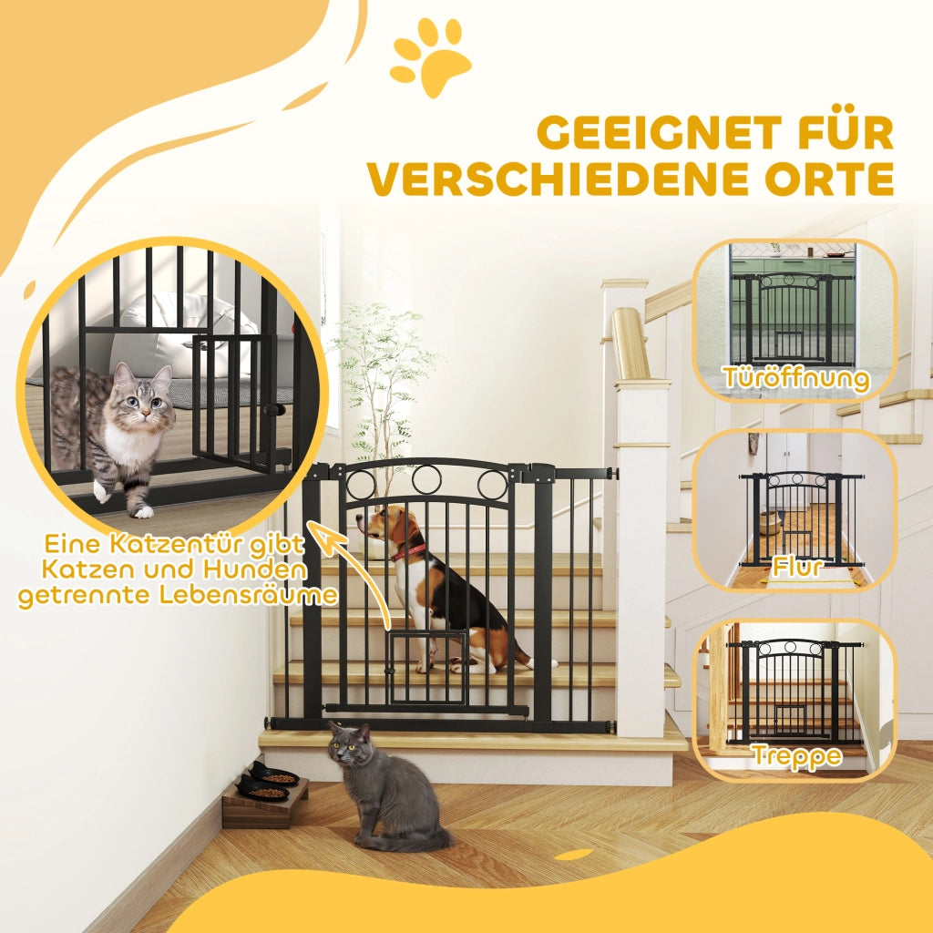 Cancello per animali domestici ¨C Minimal ¨C Nero, regolabile 76-104 cm