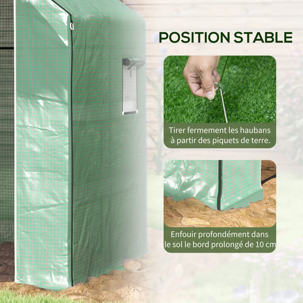 Serra da giardino con porta, finestra e 3 ripiani ¨C Xylo ¨C PE 140x143x190 cm