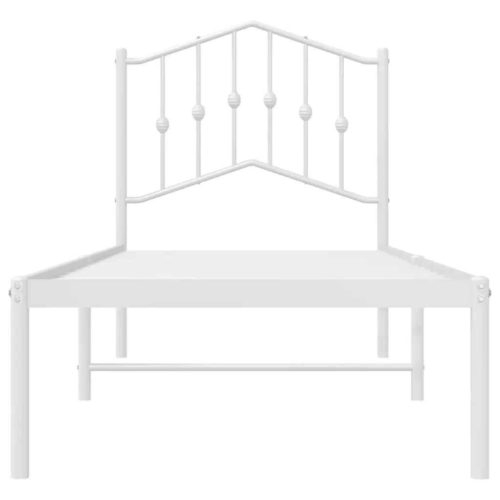 Giroletto con Testiera Metallo Bianco 90x190 cm 373830