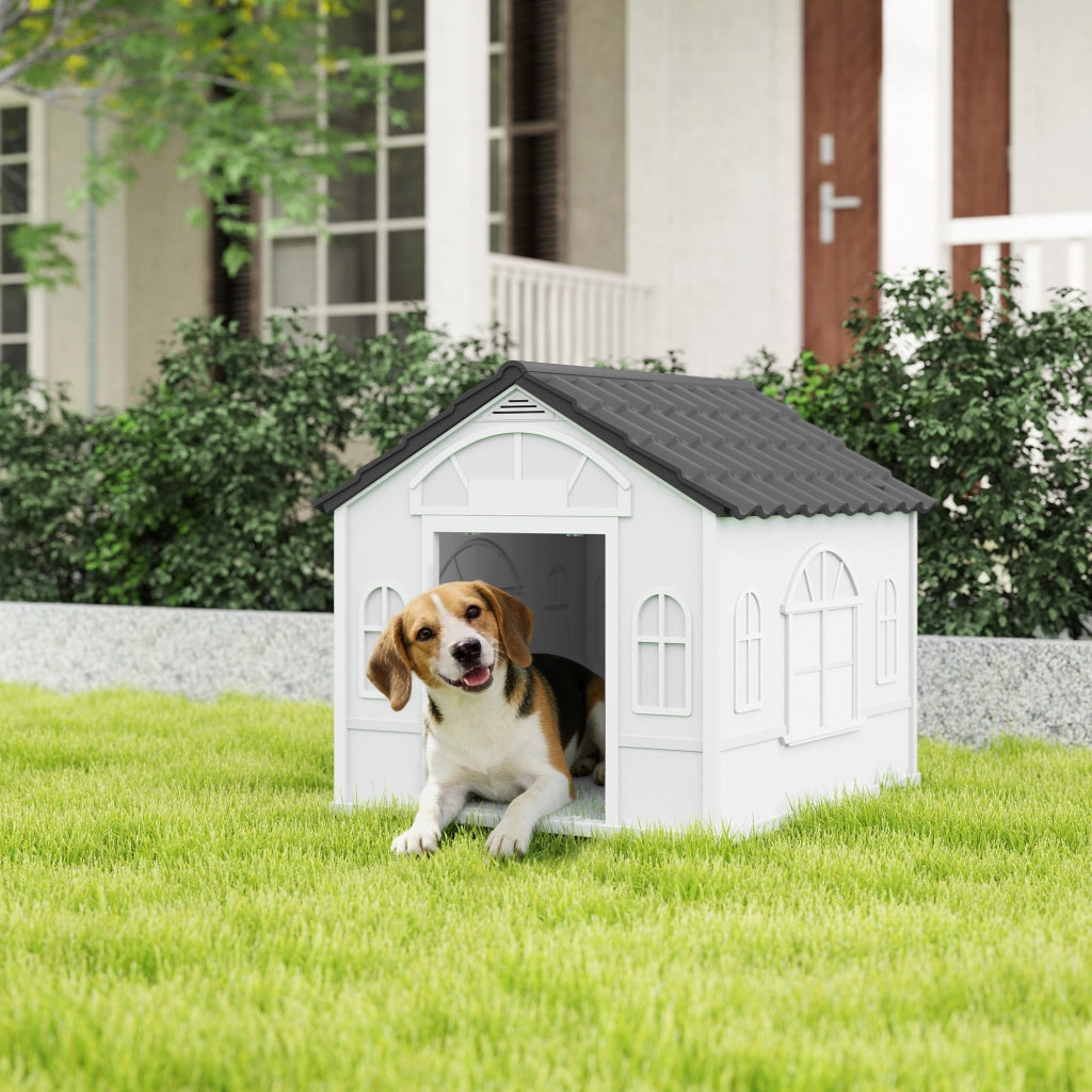 Casetta per cani esterno in plastica bianco ¨C Minimal ¨C 65x75.7x63 cm