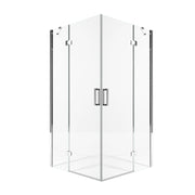 Box doccia due lati battenti 8 mm h195 anticalcare regina, misura 100x100
