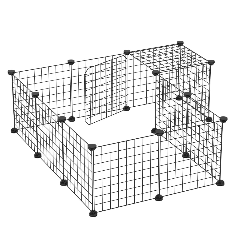Recinto per Conigli Modulabile ¨C Minimal ¨C Acciaio, Nero, 105x105x70cm