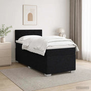 Letto con Box Spring, Materasso e LED Nero 80 x 200 cm Tessuto 3451821
