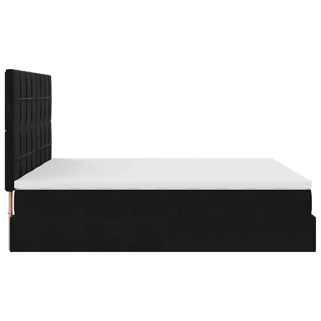 Struttura Letto Pouf con Materassi Nero 200x200 cm Velluto 3313780