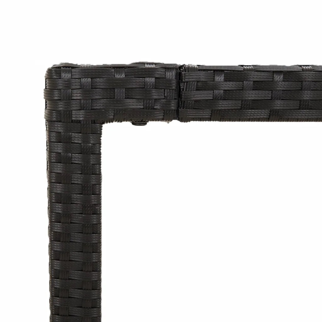 Set da Pranzo da Giardino 7 pz Nero con Cuscini in Polyrattan 3213100