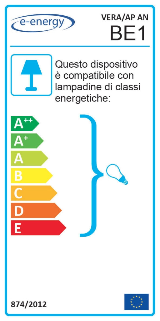Applique 1xE14 Montatura Bianco Oro Vetro Ss Bianco Sfumato Rosa E-Energy Vera