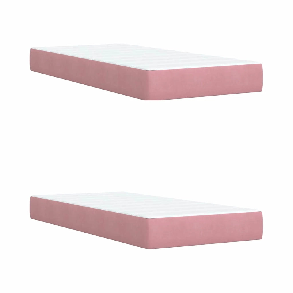 Letto Ottomano con Materasso e LED Rosa 200 x 200 cm Velluto 3458258