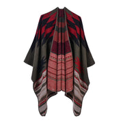 Sciarpa/stola da donna autunno/inverno, versatile, due in uno: calda mantella in cashmere double-face per viaggi e campeggio.