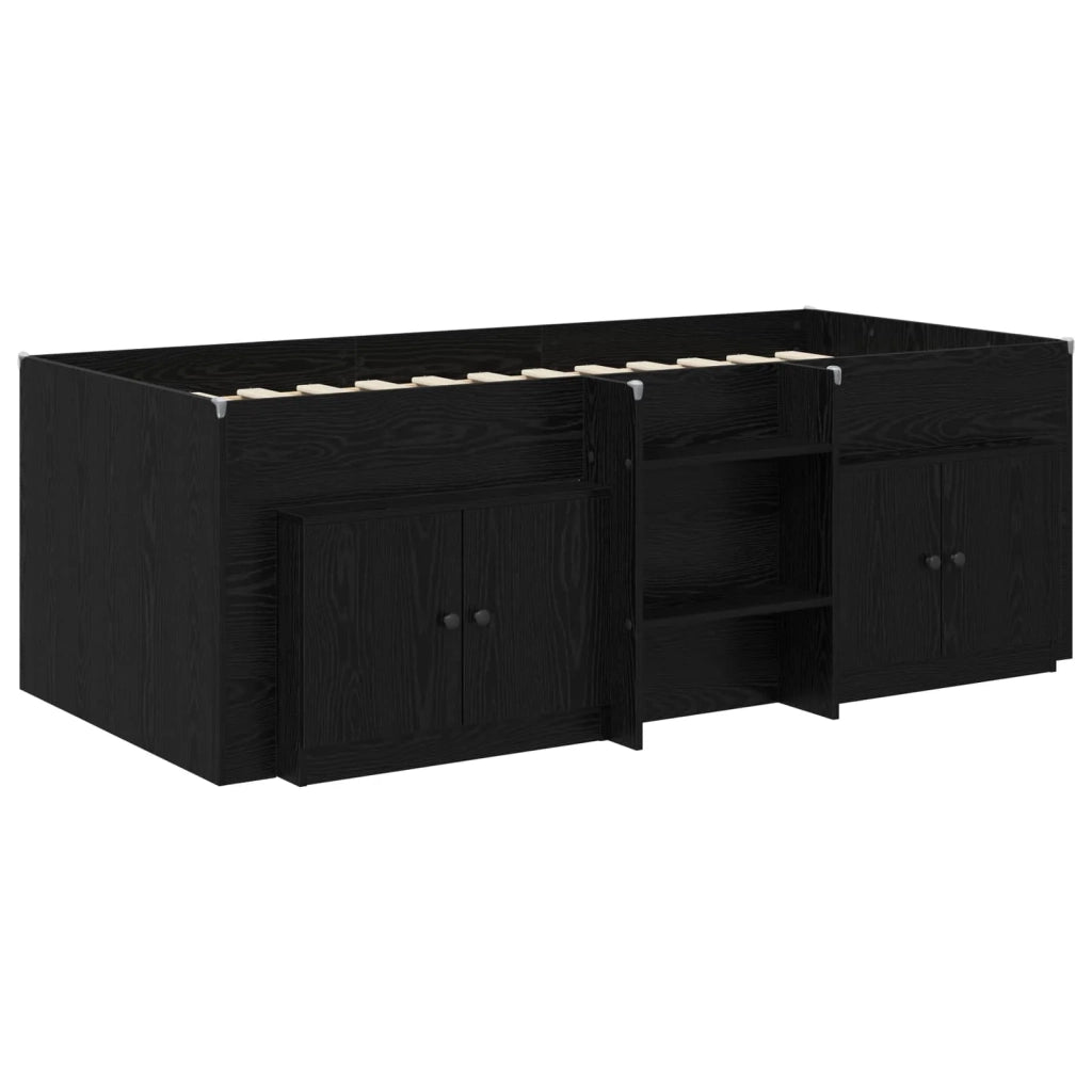 Struttura Letto Loft con Mobile 3 pz Nero Legno ingegnerizzato 3423383
