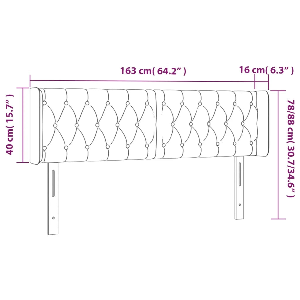 Testiera a LED Marrone Scuro 163x16x78/88 cm in Tessuto 3123581