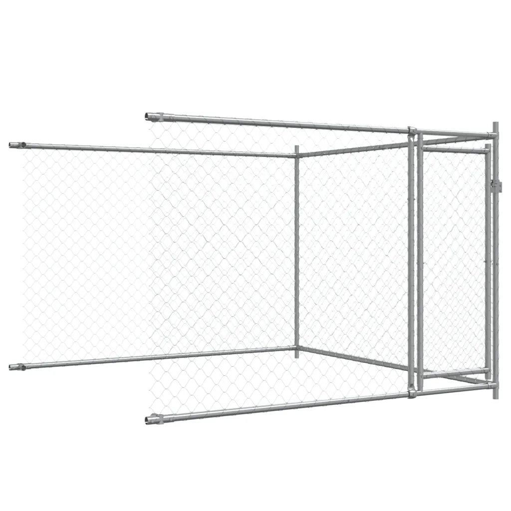 Gabbia per Cani con Porte Grigia 6x2x1,5 m in Acciaio Zincato CFW3399229