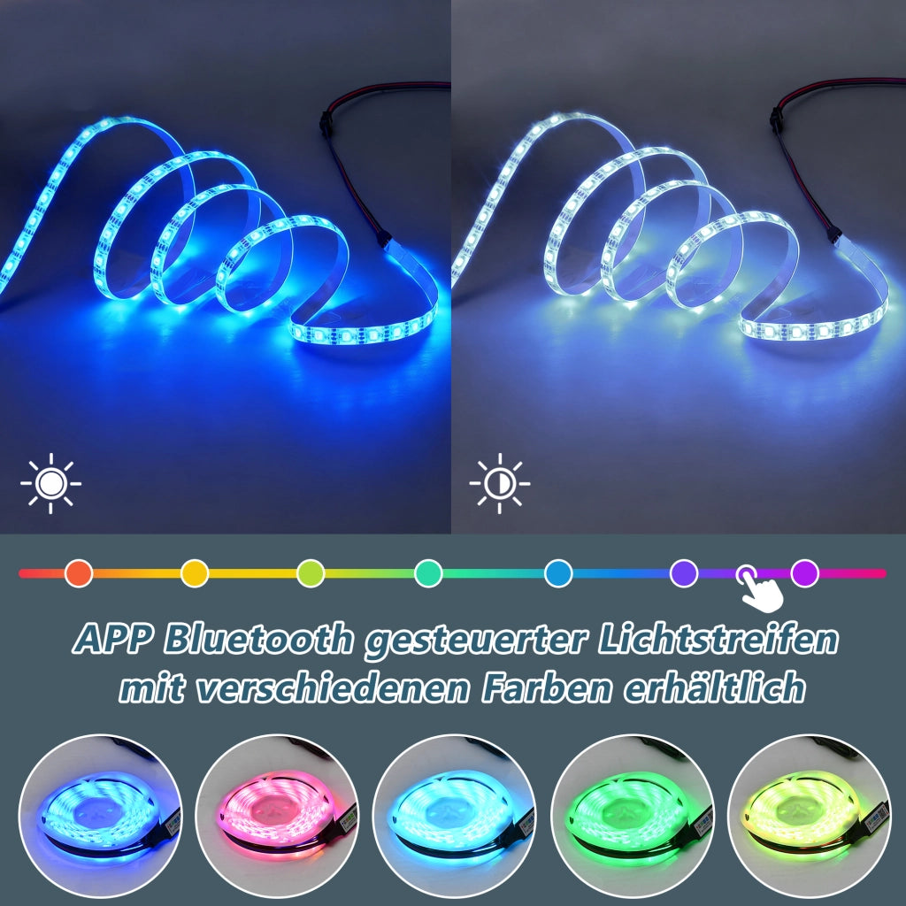 MOBILE TV sospeso con LED MDF bianco controllo via app e telecomando