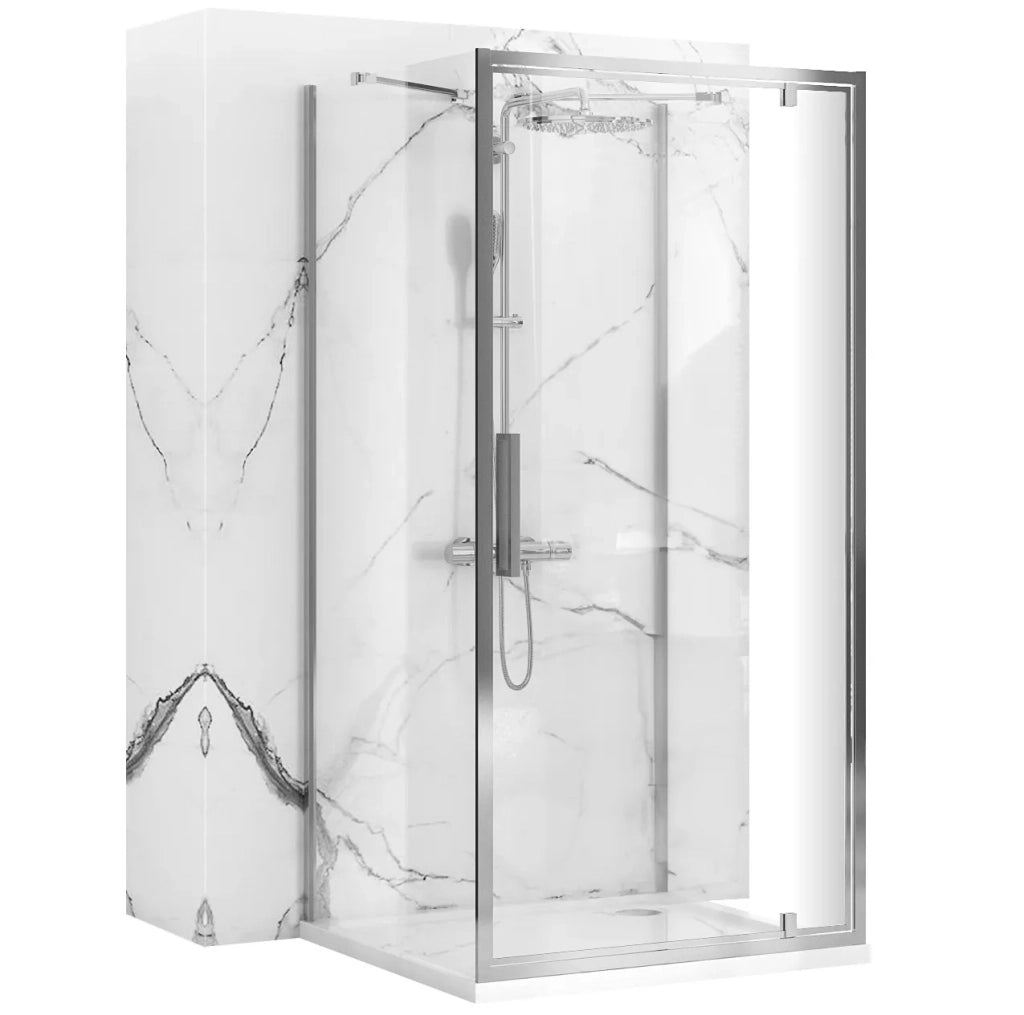 Cabina Doccia A Parete Rea Rapid Swing Chrome 100x100