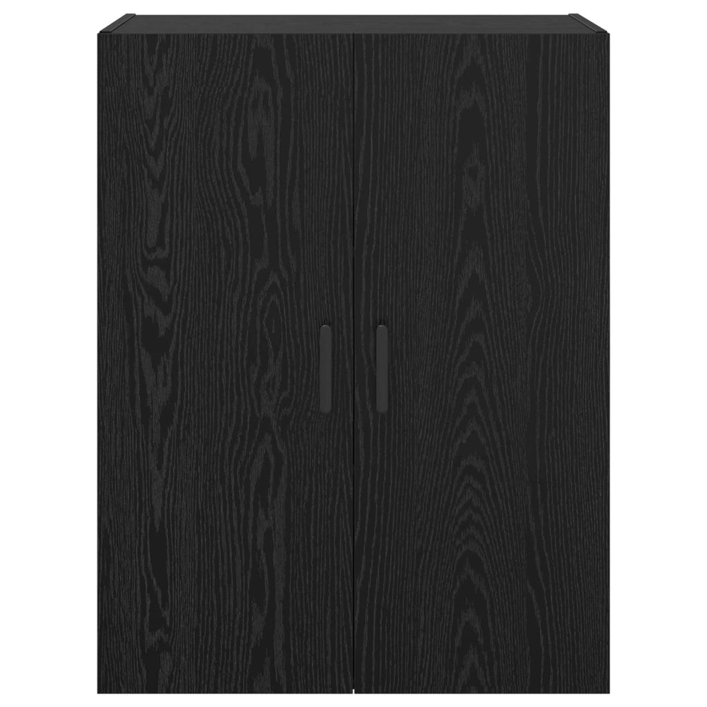 Armadietto a Muro | Mobiletto a muro 2 pz Rovere Nero 69,5 x 34 x 90 cm